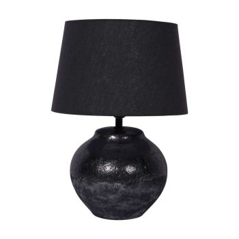Skyline Table Lamp With Shade Small - Terracotta/Linen - L23 x W28 x H40.5 cm - Black