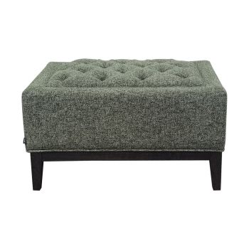 Theodore Buttoned Stool - Wood/Foam/Poly/Metal - L61 x W81 x H48 cm - Forest Green