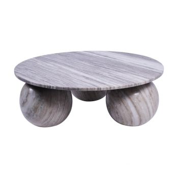 Salento Coffee Table - Marble/MDF/Iron - L81 x W81 x H28 cm - Grey