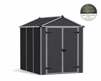 Rubicon Shed 6 x 8 Dark - Polycarbonate - L229 x W185 x H217 cm - Dark Grey