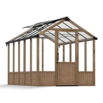Natura Cedar 8 x 12 Feet Greenhouse Kit - Wood - Clear polycarbonate panels - L364 x W257 x H261 cm