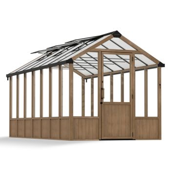 Natura Cedar 8 x 17 Feet Greenhouse Kit - Wood - Clear polycarbonate panels - L504 x W257 x H261 cm