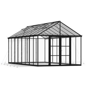 Aria 10 x 20 Feet Greenhouse Kit - Black Structure Clear panels - L608 x W304 x H285 cm