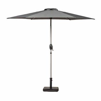 2.5mtr Crank and Tilt Parasol - Aluminium/Polyester - L250 x W250 x H225 cm - Grey