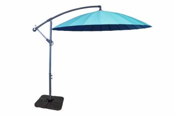 Shanghai Canopy Cantilever Parasol - Steel/Fibreglass/Polyester - L300 x W300 x H255 cm - Aqua