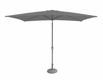 Crank and Tilt Rectangular Parasol - Aluminium/Polyester - L300 x W240 x H250 cm - Grey