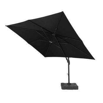 Deluxe Square Cantilever parasol with 100KG Fillable Base - Aluminium/Polyester - L300 x W300 x H260 cm - Grey