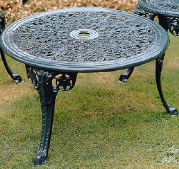 Coalbrookdale Coffee Table British Made, High Quality Cast Aluminium Garden Furniture - L68.5 x W68.5 x H40 cm