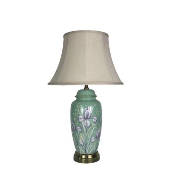 Table Lamp and Shade - Ceramic - L19 x W19 x H47 cm