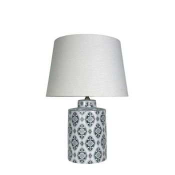 Traditional Table Lamp and Shade - Ceramic - L20 x W20 x H43 cm