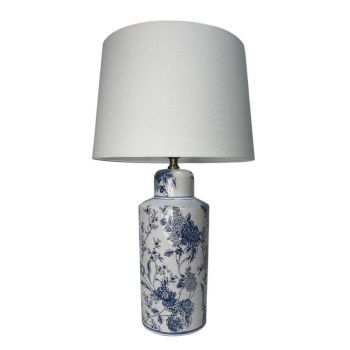 Table Lamp and Shade - Ceramic - L17 x W17 x H49 cm