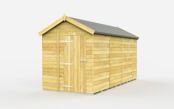 7 x 13 Feet Apex Shed - Single Door Without Windows - Wood - L387 x W214 x H217 cm