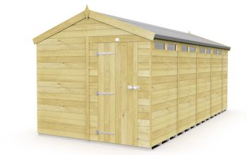 8 x 18 Feet Apex Security Shed - Single Door - Wood - L533 x W231 x H217 cm