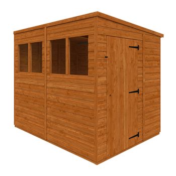 8x6 Flex Pent 12mm Flex - L238.8 x W175 x H203 cm - Solid Wood/Softwood/Pine - Burnt Orange