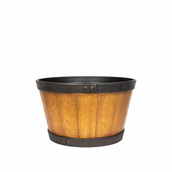 39cm Medium Oban Whiskey Barrel - Plastic - L39 x W39 x H23 cm - Light Oak