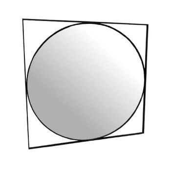 Isaac Mirror - Glass/Iron - L1.5 x W97 x H97 cm - Black