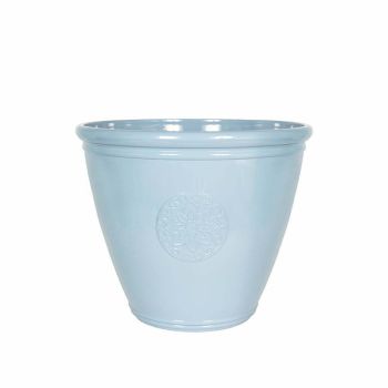 45cm Large Eden Emblem Plant Pot - Plastic - L45 x W45 x H38 cm - Blue