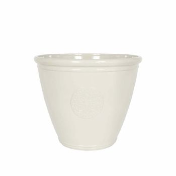 45cm Large Eden Emblem Plant Pot - Plastic - L45 x W45 x H38 cm - White