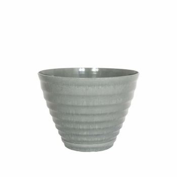 40cm Vale Planter with In-Built Saucer - Plastic - L40 x W40 x H30 cm - Grey