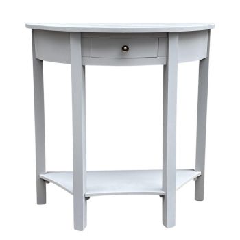 Single Drawers Side Table - L35 x W80 x H80 cm - White