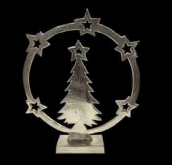 Nickel Plated Christmas Tree - L5 x W20 x H23 cm