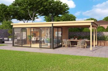Optional Extra - Domeo 5 extension for Log Cabin, Wooden Garden Room, Timber Summerhouse, Home Office - H239.4 cm