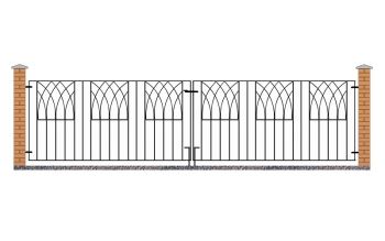 Abbey Modern Double Driveway Gate - Solid Steel - Fits Gap of 3530 mm x 812 mm High - Electro Galvanised/Black Powder Coated