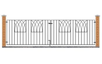 Abbey Modern Double Driveway Gate - Solid Steel - Fits Gap of 3095 mm x 812 mm High - Electro Galvanised/Black Powder Coated