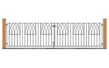 Abbey Modern Double Driveway Gate - Solid Steel - Fits Gap of 3530 mm x 812 mm High - Electro Galvanised/Black Powder Coated