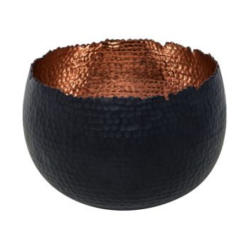 Hammered Bowl Planter - Iron - L19 x W19 x H14 cm - Black