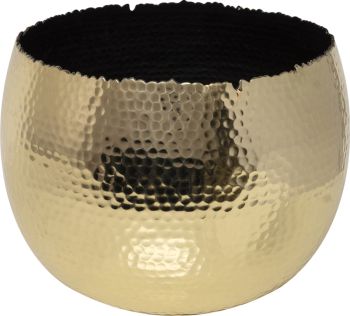Hammered Bowl Planter - Iron - L30 x W30 x H21 cm - Black/Gold