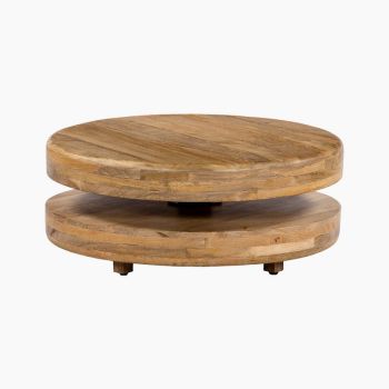 Ellie Two Tier Coffee Table - Acacia Wood/Metal - L85 x W85 x H35 cm - Natural