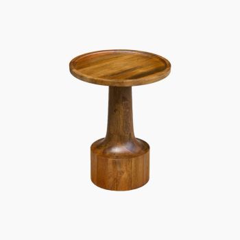 Christina Sculptural End Table - Acacia Wood - L40 x W40 x H50 cm - Natural