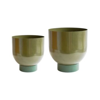 Austin Dual Metal Planters (Set of 2) - Mild Steel - Green