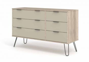 3+3 drawer wide chest of drawers AGD533