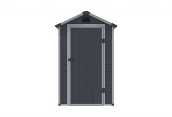 4 x 6 Airevale Plastic Apex Shed - L192 x W134 x H204 cm - Dark Grey