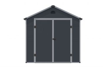 8 x 6 Airevale Plastic Apex Shed - L192 x W242 x H239 cm - Dark Grey