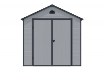 8 x 6 Airevale Plastic Apex Shed - L192 x W242 x H239 cm - Light Grey