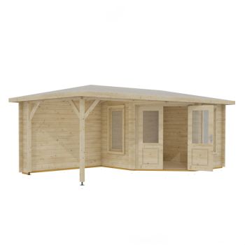 Amarrillo 10 x 20 Feet 44 mm Corner Log Cabin - L330 x W626 x H247.6 cm
