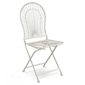 Antibe 2 Folding Square Back Chairs - L40 x W44 x H94 cm - Ivory Green