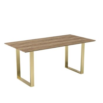 Antibes Dining Table (Pack of 2) - MDF - L180 x W90 x H76 cm - Russet/Gold