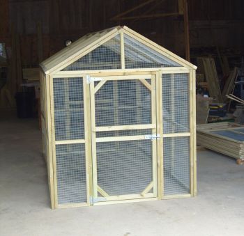 All Cooped Up Poultry/Pet run - 9 ft x 6ft x 6 ft apex roof - galv. Wire Mesh Apex Roof - 3/4" x 3/4" 16 gauge, galv. wire mesh
