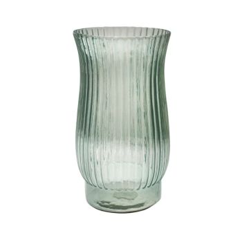 Airlie Ribbed Vase - Glass - L14.5 x W14.5 x H27 cm - Sage