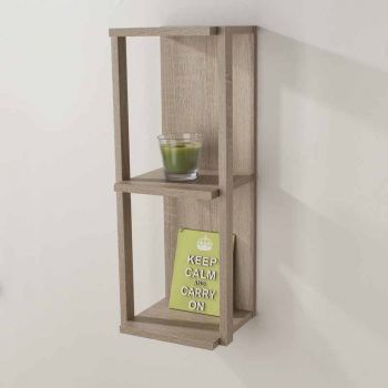 Arran 3 shelf, narrow wall unit - oak effect