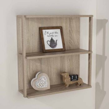 Arran 3 shelf, medium wall unit - oak effect