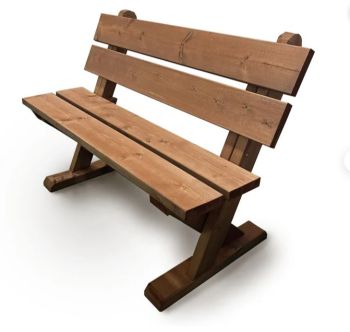 Ashcombe Valley Bench - Wood - Dip Treated - L65 x W120 x H90 cm - Minimal Assembly Required