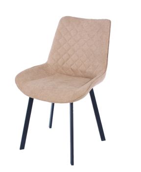 Aspen Pair Dining Chair, Sand Fabric with Black Metal Legs