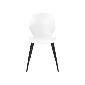 Carnaby Kitchen Chairs (Set of 2) - Plastic/Metal - L55.5 x W47.5 x H81.6 cm - White/Black - Flat Packed