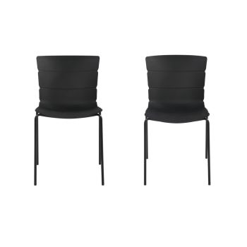 Bali Kitchen Chairs (Set of 2) - Plastic/Metal - L50.5 x W47 x H81 cm - Black - Flat Packed