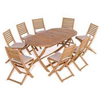 Ashdown Eight Seater Oval Wooden Dining Set